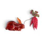 Rare Bakelite Rabbit Pin