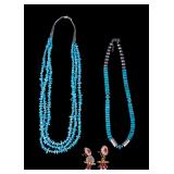 Turquoise Necklace w/ Native Style Earrings