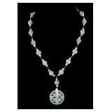 Jade and Sterling Necklace w/ Pearl
