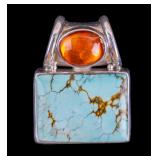 Sajen Sterling Turquoise Pendant