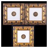 Bronze Medallions by Erte, Series of Three Framed
