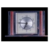 Jaz France 1930s Art Deco Chrome Clock w/ Bakelite
