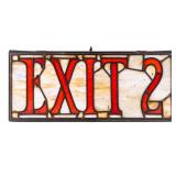 Vintage Stained Glass Exit Sign