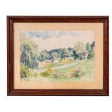 Vintage Framed Matted Signed Watercolor Landscape