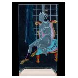 Art Nouveau Reverse Glass Painted Panel