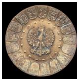Polish White Eagle Relief Brass Plate