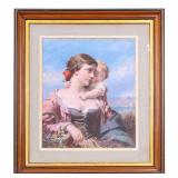 Mother and Son J.J. Hill Lithograph by M.H. Long
