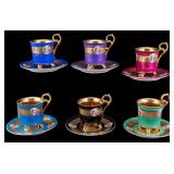 6 Pc Capodimonte Tea Cup & Saucer Set