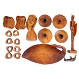 Carved Don Quixote, Teakwood Woman, Charcuterie