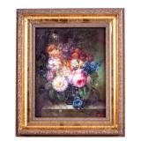 Kinsky Oil on Canvas Painting Still Life Flowers