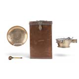 Persian Copper Latched Box, Chinese Charcoal Pan