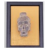 Stone Head of Buddha w/ Plaque