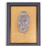 Stone Head of Buddha w/ Plaque