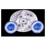 Historic Blue Native Transferware & Antique Platte