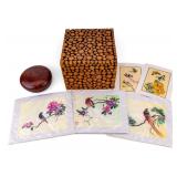 Japanese Prints, Turned Burl Box and Rustic Box