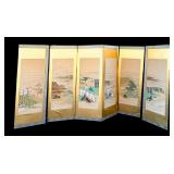 6-Panel Japanese Large Folding Screen w/ Case