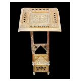 Southeast Asian Embossed Square Pedestal Table