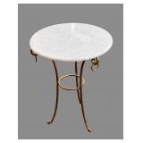 Gilded Iron & Stone Round Occasional Table
