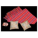 Indian Shisha Embroidered Mirror Pillows w/ Bag