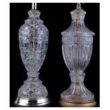 Vintage Pressed Glass Lamps Pair