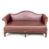 North Hickory Leather Sofa with Rolled Arms