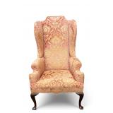 Early Velvet Embossed Wingback Armchair