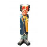 Carved Painted Clown Sculpture
