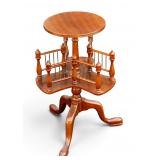 Antique-Style Revolving Wooden Book Table
