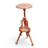 Unusual Victorian Walnut Candle Stand