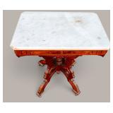 Victorian Walnut Parlor Table w/ Marble Top