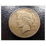 1934-S RARE DATE PEACE SILVER DOLLAR
