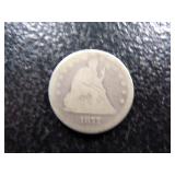 1877 SEATED LIBERTY SILVER QUARTER