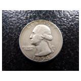 1954-S WASHINGTON SILVER QUARTER