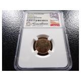 2010-D NGC GEM UNC. SIGNED FIRST YEAR REVERSE UNION SHIELD LINCOLN CENT