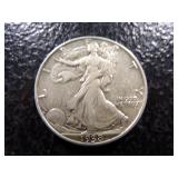 1938 HIGH GRADE WALKING LIBERTY SILVER HALF DOLLAR