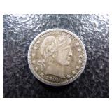 1909 BARBER SILVER QUARTER