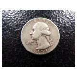 1951-S WASHINGTON SILVER QUARTER