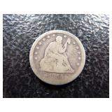 1855 W / ARROWS SEATED LIBERTY SILVER QUARTER