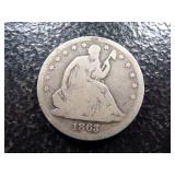 1863-S SEATED LIBERTY SILVER HALF DOLLAR
