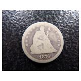 1876 SEATED LIBERTY SILVER QUARTER