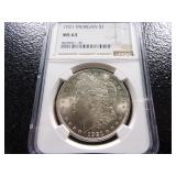 1921 NGC MS63 MORGAN SILVER DOLLAR