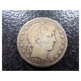 1913 BARBER SILVER HALF DOLLAR