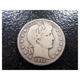 1911-S BARBER SILVER HALF DOLLAR ***MINTED 1 1/4 MILLION