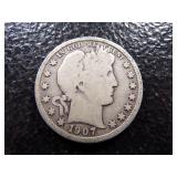 1907-S BARBER SILVER HALF DOLLAR ***MINTED 1 1/4 MILLION