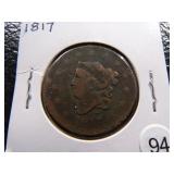 1817 CORONET HEAD LARGE CENT