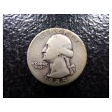 1945-D WASHINGTON SILVER QUARTER