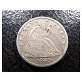 1849-O RARE DATE HIGH GRADE SEATED LIBERTY SILVER HALF DOLLAR