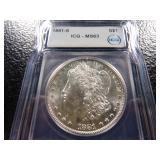 1881-S ICG MS63 MORGAN SILVER DOLLAR