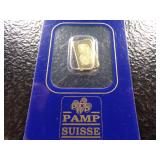 PAMP 1 GRAM 999,9 FINE GOLD BAR