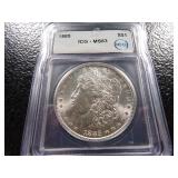 1885 ICG MS63 MORGAN SILVER DOLLAR